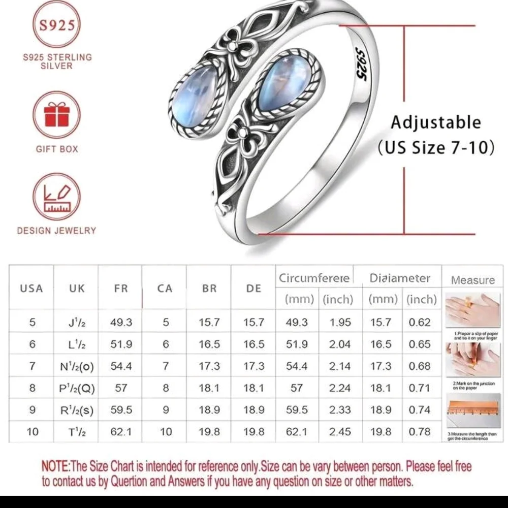 BRAND NEW ** Sterling Silver Floral Design Ring with Moonstone.